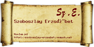 Szoboszlay Erzsébet névjegykártya