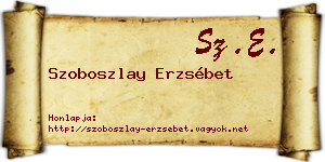 Szoboszlay Erzsébet névjegykártya