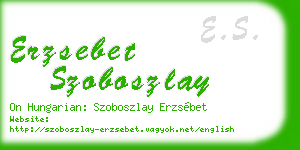erzsebet szoboszlay business card