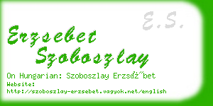 erzsebet szoboszlay business card